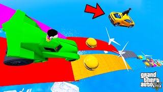 FRANKLIN TRIED MULTI BUMPY ROADS PARKOUR RAMP CHALLENGE IN GTA 5  SHINCHAN and CHOP [upl. by Turnheim435]