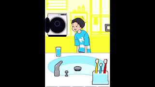 Help the lazy boy 🥶 brush his teeth properly shorts gaming youtubeshorts [upl. by Arlen623]