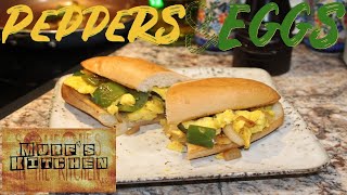 Peppers and Eggs Sandwich on Toasted Roll Recipe howto peppersandeggs breakfast cookingtips [upl. by Aronos835]