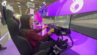 Motion Racing Simulator Driving Booth Engagement at EXHIBITORLIVE 2023 [upl. by Japeth]