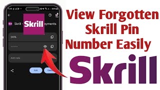 See Forgotten Skrill Pin Number Easily How To Find Forgotten Skrill Pin [upl. by Ethban]