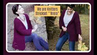 CARDIGAN ganz einfach stricken  We are Knitters Strickset Brera  Anfänger [upl. by Adnohsirk642]