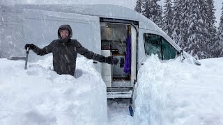 Surviving the BIGGEST BLIZZARD of the Year  Winter Van Camping in EPIC SNOWSTORM [upl. by Novi]