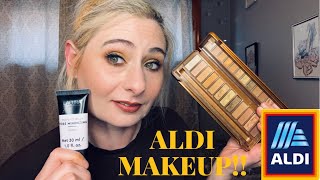 ALDI MAKEUP REVIEW NECTAR EYESHADOW PALETTE 599 amp PORE MINIMIZING PRIMER 399  DUPE MAKEUP [upl. by Eleanora]