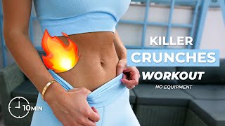 10 MIN KILLER CRUNCHES WORKOUTğŸ”¥  NO EQUIPMENT  Evelyn Konrad [upl. by Ainala]