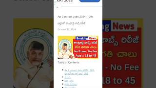 Ap Contract Jobs Notification Release jobs latestgovtjobs [upl. by Murry]