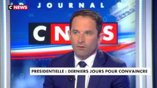 Benoît Hamon était linvité du Grand journal de la présidentielle sur CNews le 19042017 [upl. by Yadrahs]