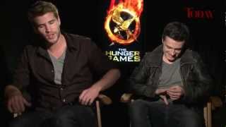 Interview with The Hunger Games stars Josh Hutcherson and Liam Hemsworth [upl. by Docila]