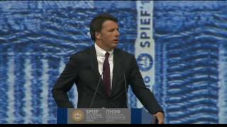 Lintervento di Renzi al “Forum economico internazionale” 17062016 [upl. by Hylton]