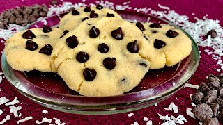 GALLETAS DE COCO Y CHISPAS DE CHOCOLATE SIN GLUTEN BAJAS EN CARBOHIDRATOS Y SIN HORNO [upl. by Nagiem]