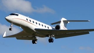 Gulfstream G650  Circling Approach and Landing at Airport BernBelp [upl. by Aierb]