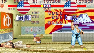 FT5 sf2hf dnsj408 US vs Cmutt US Street Fighter II Hyper Fighting Fightcade Nov 1 [upl. by Ainesy870]