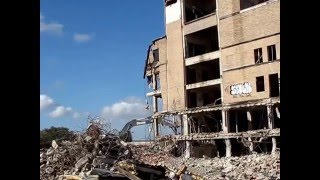 San Jacinto Memorial Hospital Building Excavator Demolition Work 3112016 [upl. by Devan]