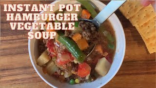 INSTANT POT HAMBURGER VEGETABLE SOUP [upl. by Allimak]