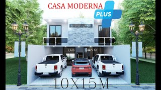 CASA HERMOSA Y MODERNA DE DOS PLANTAS DE 10X15 CON GARAGE [upl. by Annaor]