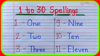 1 to 30 spelling [upl. by Enaj]