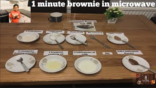 1Minute Brownie In Microwave Made By Niece Liyana [upl. by Yovonnda]