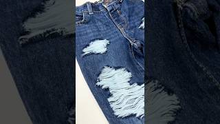 DIY Ripped Jeans denimdiy rippedjeans reworked upcycle customjeans distressedjeans fashion [upl. by Vasta]