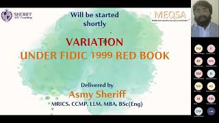 Variations under FIDIC 1999 Redbook 1  SchoolofSheriff0110  ricsmediacentre [upl. by Waal]