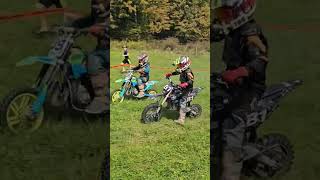 ECEA High Steaks Hare Scramble PeeWee starting line dirtbikekids motocross shorts [upl. by Marleah758]