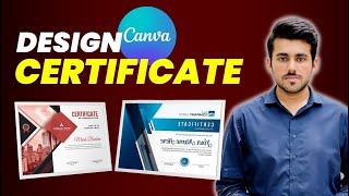 HOW TO MAKE A CERTIFICATE in CANVA  CERTIFICATE DESIGN inCANVA TUTORIAL in HINDI  URDU [upl. by Haydon]