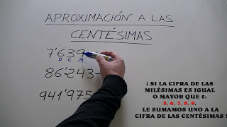 Aproximar a las centésimas redondeo de números decimales [upl. by Mamoun]