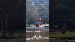 Melbourne City Heli Port on Yarra River near Crown Casino Heli Tours operated by Microflite [upl. by Hintze]