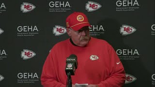 Chiefs head coach Andy Reid reacts to 3021 loss against Buffalo [upl. by Ominorej]