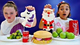 Real Food VS Gummy Food Challenge Christmas Special [upl. by Chura205]