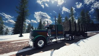 Title Peterbilt 379 Jack Brake Echoes in the Mountains with Loaded Logging Trailer peterbilt389 [upl. by Atima]