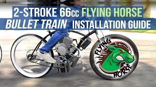 How To Install a 2Stroke 66cc 80cc BULLET TRAIN Engine Kit for Motorized Gas Bicycle [upl. by Bremer881]