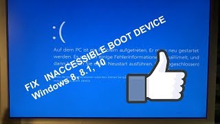 INACCESSIBLE BOOT DEVICE Windows 8 8 1 10 Easiest Way to Fix Deutsch [upl. by Izabel]