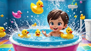 Bath Time Song  Fun Nursery Rhyme amp Lyrics for Kids  Engaging Educational Song [upl. by Atnoved938]