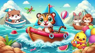 RHYMES SONGS  Row Row Row Your Boats  Nursery Rhymes Music  Songs Family Enjoy For Kids Happy🛶 [upl. by Anifesoj]