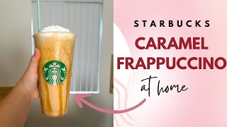 Starbucks Caramel Frappuccino At Home  copy Kat Recipe [upl. by Yelwah325]