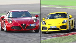 NEW ALFA ROMEO 4C VS PORSCHE CAYMAN GT4 2016  FAST AND FURIOUS ON TRACK [upl. by Syah]