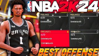 THE BEST OFFENSE amp FREELANCE IN NBA 2K24 SCORE EVERYTIME BEST TIPS amp TRICKS [upl. by Eglanteen]