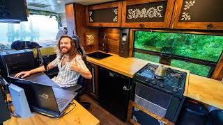 Luxury Vanlife Camping in Rainy Forest [upl. by Agata]