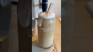 iced 🧊 vanilla cold foam latte  morning coffee recipe vlog asmr recipes icedcoffee [upl. by Eade110]