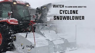 Inverted Galvanized Cyclone Snowblower  Kioti NX 5510 Cab Tractor Walkthru [upl. by Ahsineg]