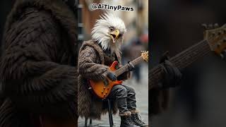 cute white headed eagle playing an electric guitar 🦅🎸 [upl. by Anilok]