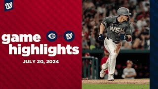 Reds vs Nationals Game Highlights 72024  MLB Highlights [upl. by Airtemad]