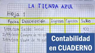 Cómo llevar la CONTABILIDAD de un NEGOCIO PEQUEÑO en CUADERNO [upl. by Lasala641]