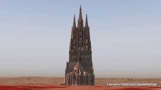 Saint Peters church Leuven Louvain Belgium  what it should look like POVRay animation [upl. by Ueihttam143]