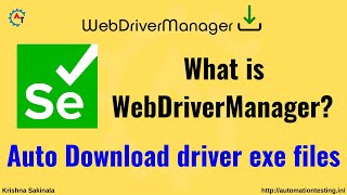 WebDriverManager API  Auto Download driver exe files in Selenium  Launch browser without exe [upl. by Shannah]