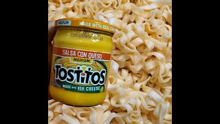 eat Cup Noodles with Salsa Con Queso Cheese Dip [upl. by Jeanna]