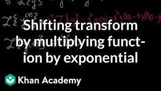 quotShiftingquot transform by multiplying function by exponential  Differential Equations  Khan Academy [upl. by Rentsch525]