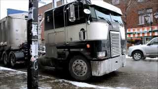 PETERBILT COE  INTL  FREIGHTLINER TRUCKS IN SNOW REMOVAL [upl. by Dulcy]