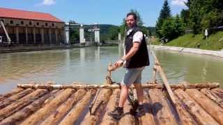 Floßfahrt auf der Isar Die längste Floßrutsche Europas im Mühltal bei Straßlach [upl. by Dustie84]