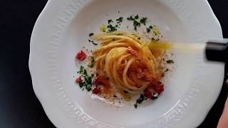 Pasta with Bottarga SunDried Tomatoes and Lentisk Oil  Key Essence [upl. by Dee831]